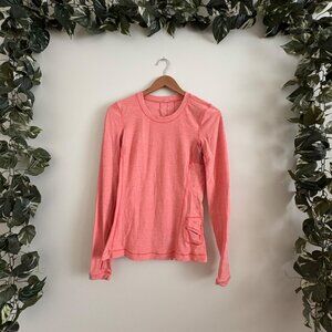Lululemon Athletic Run Dash Long Sleeve Shirt Salmon Pink Women’s Size 6